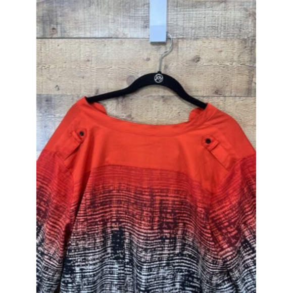 Calvin Klein Red and Black Button-Up Blouse - Picture 9 of 12